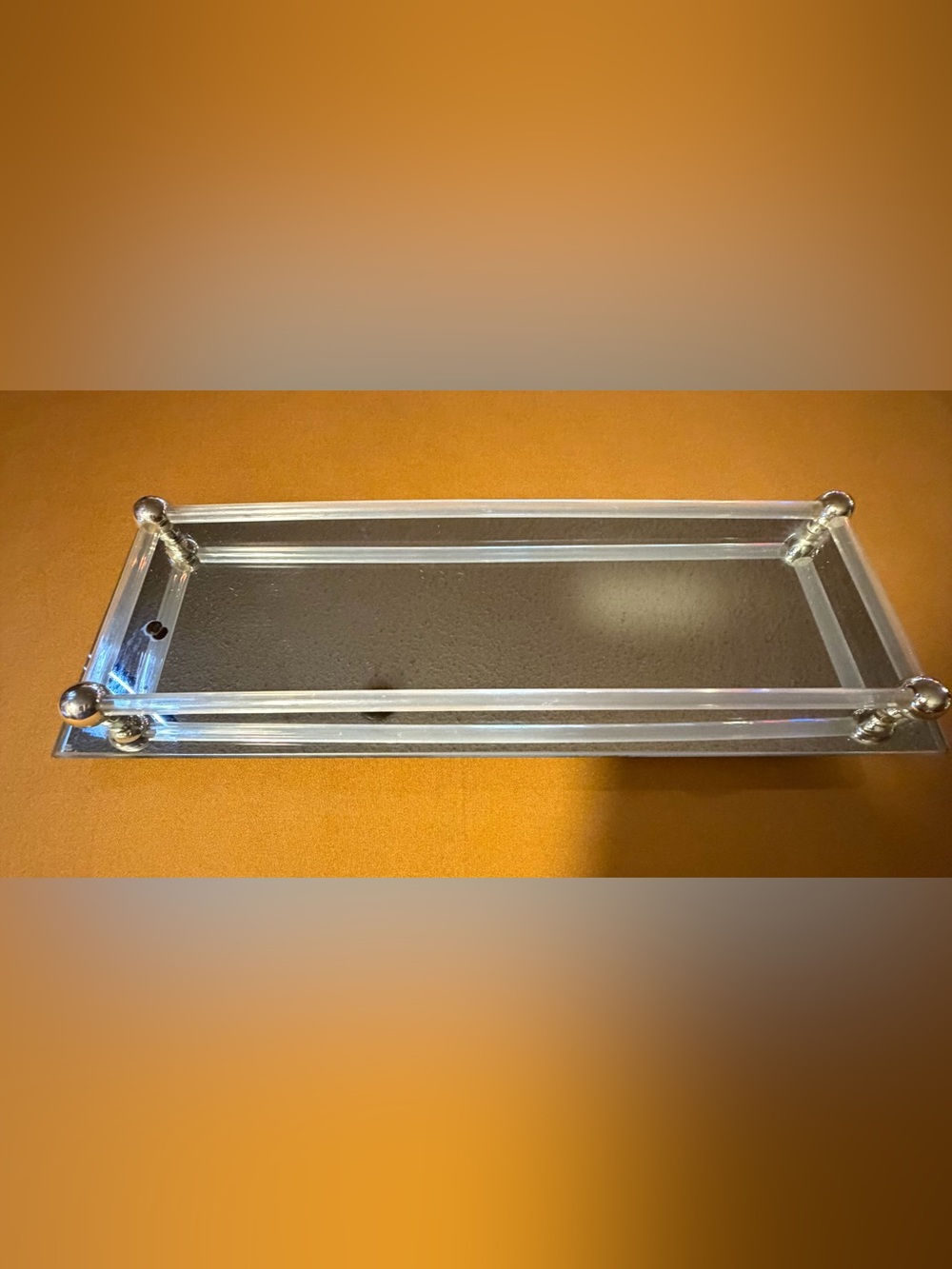 Vintage Hollywood Regency Mirrored Vanity Tray 15.5”